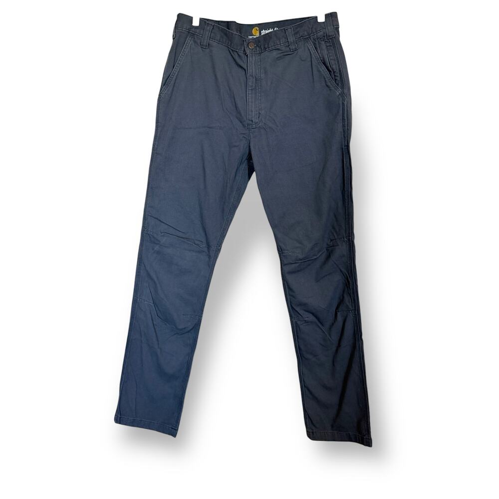 Carhartt Men's 36x34 Straight Fit Gray Canvas Work Pants Rugged Outdoor Durable